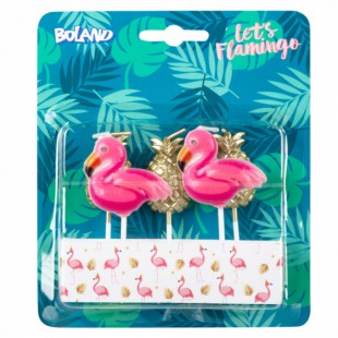  Set 5 Candles Flamingo / Pineapple On Sticks Costumes in Riqqae